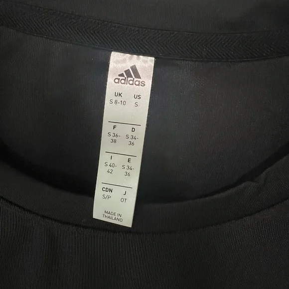 Adidas Mesh Black Cropped Long Sleeve Shirt - Picture 4 of 6